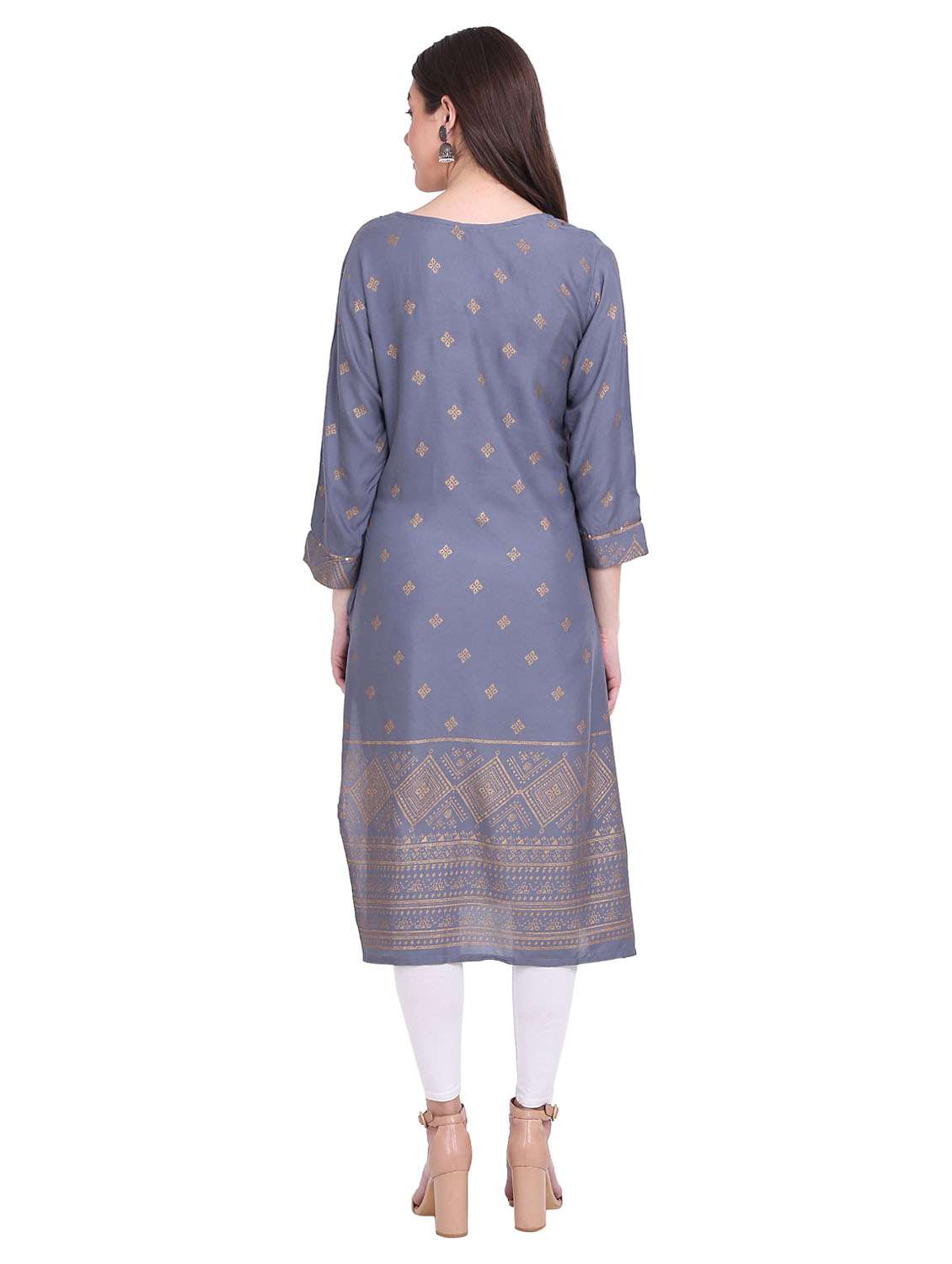 women printed straight kurta - 19408427 - Standard Image - 2
