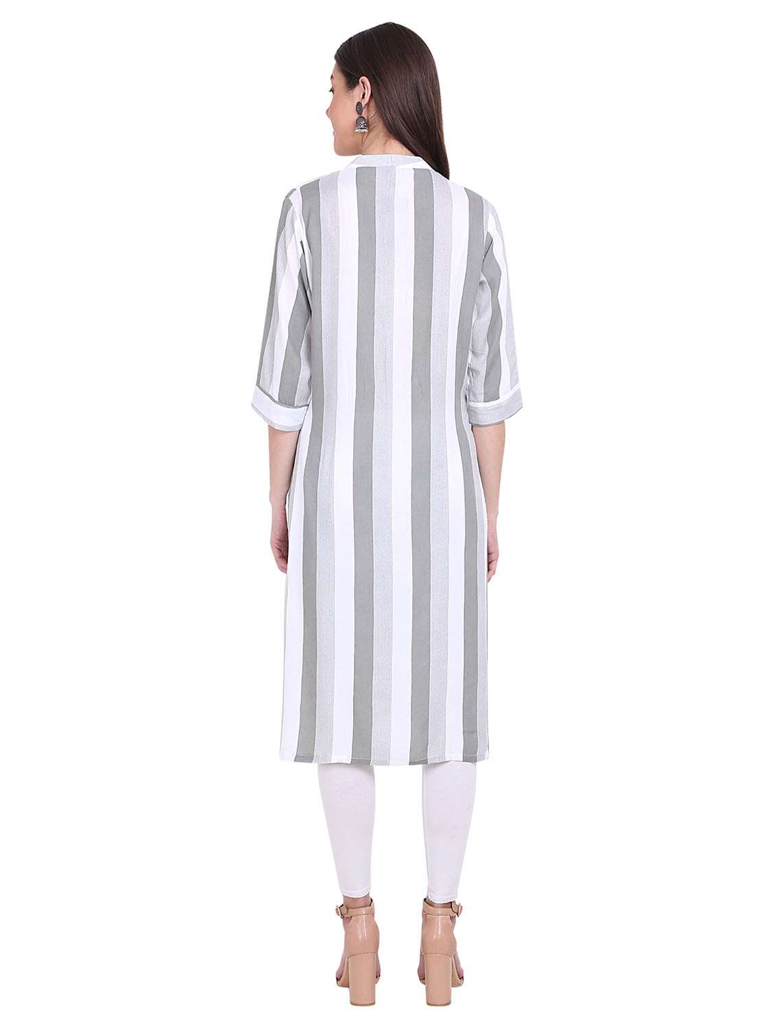 women printed straight kurta - 19408439 -  Standard Image - 2