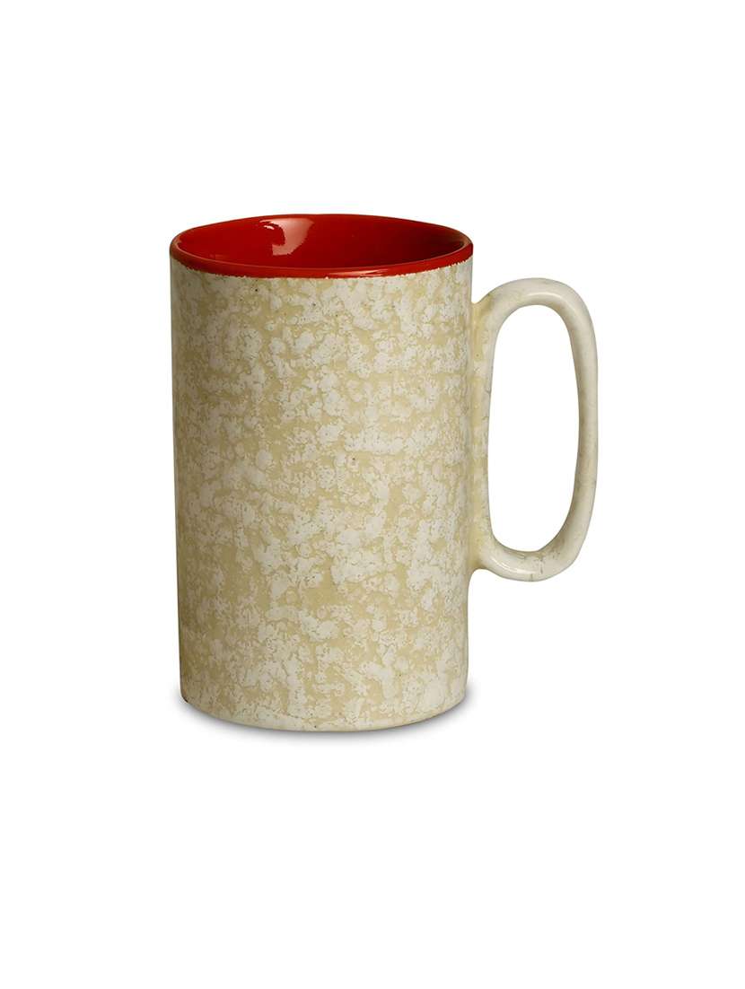 caffeine handmade stoneware ceramic white & red milk mug (set of 2)