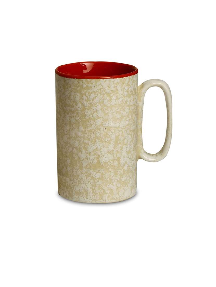caffeine handmade stoneware ceramic white & red milk mug (set of 2)