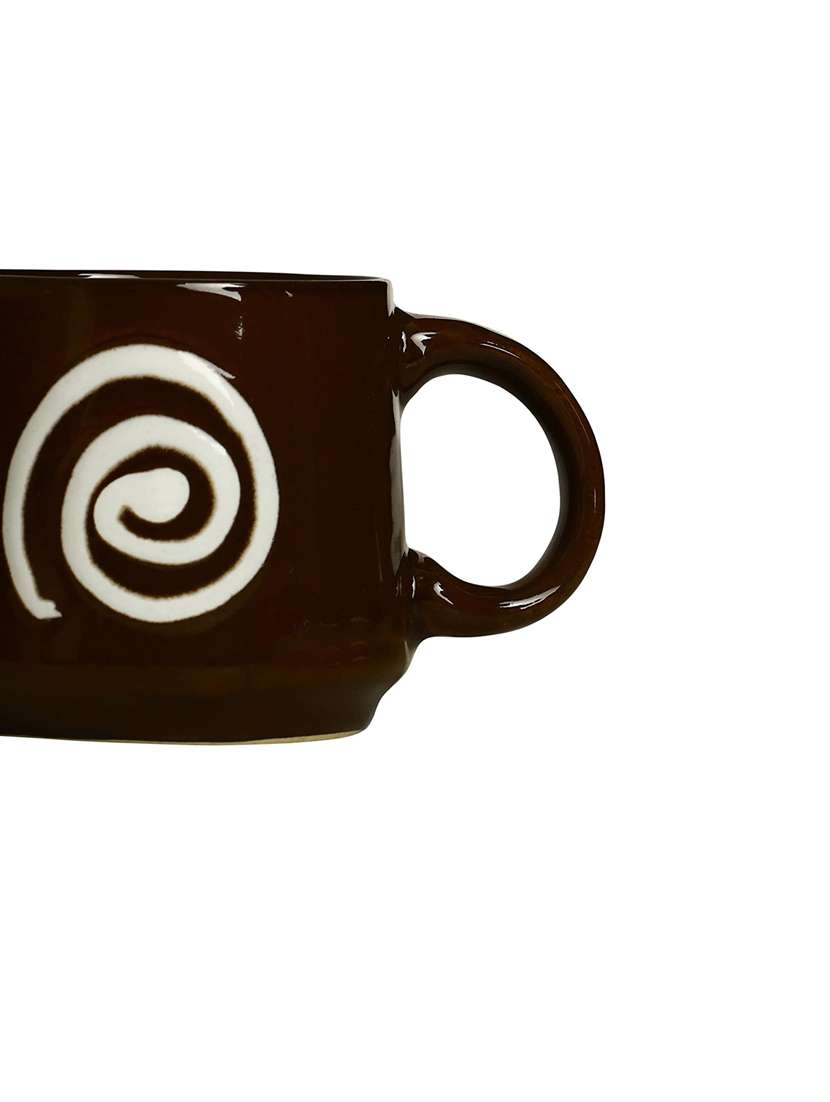 caffeine ceramic handmade brown doodle print tea cup set of 2 - 19408706 -  Standard Image - 2