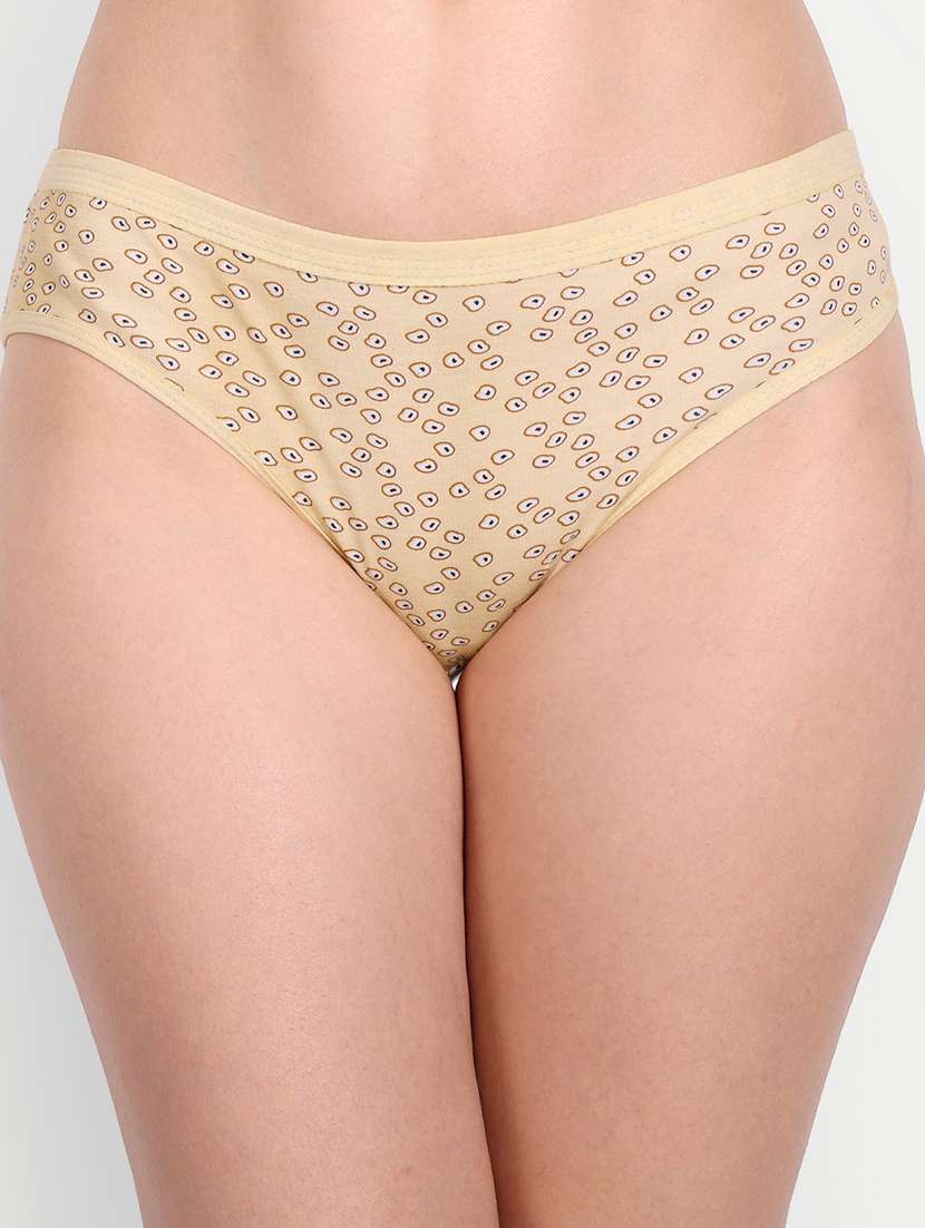 beige printed hipster panty