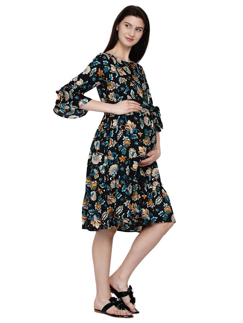 floral print fit & flare maternity dress - 19409286 - Standard Image - 2