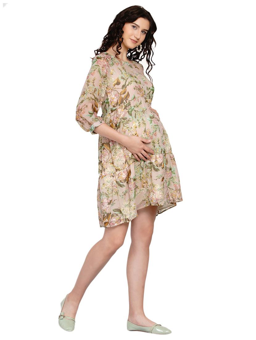 floral print a-line maternity dress - 19409329 - Standard Image - 2