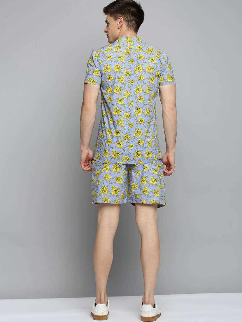 men's shirt and shorts printed co-ord set - 19409445 - Standard Image - 2
