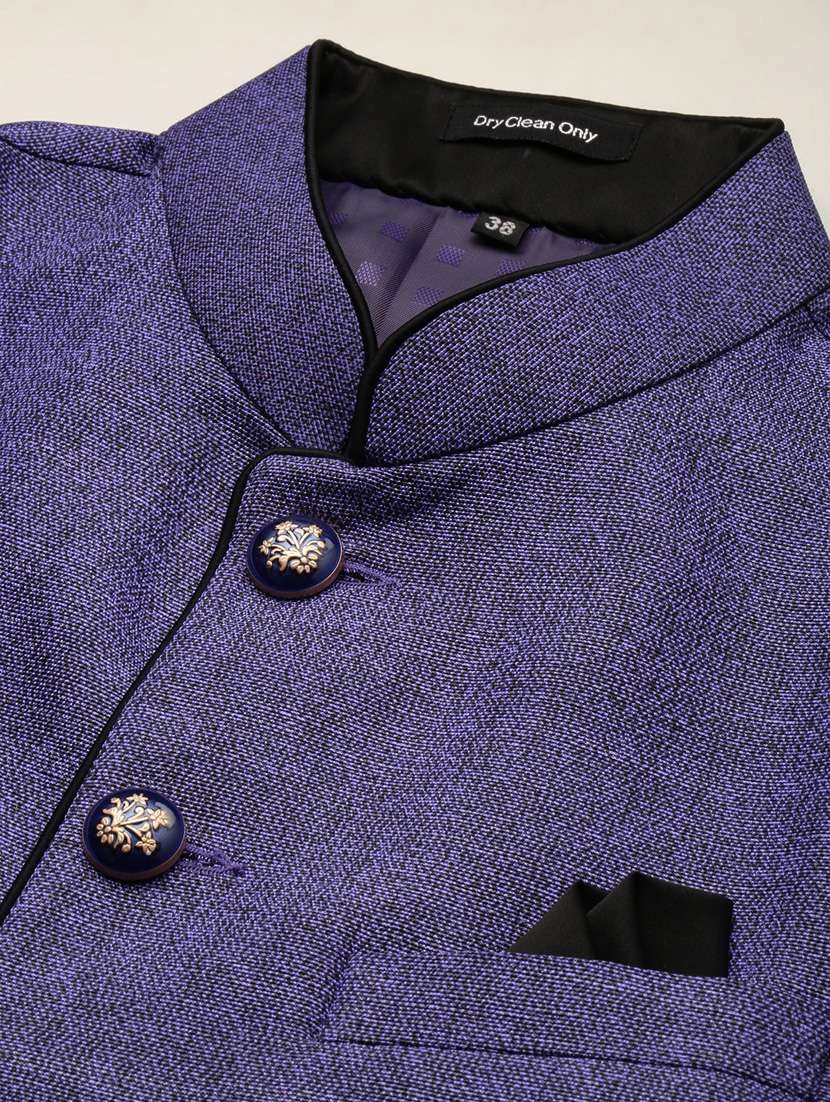 mandarin collar printed nehru jacket - 19409472 -  Standard Image - 7