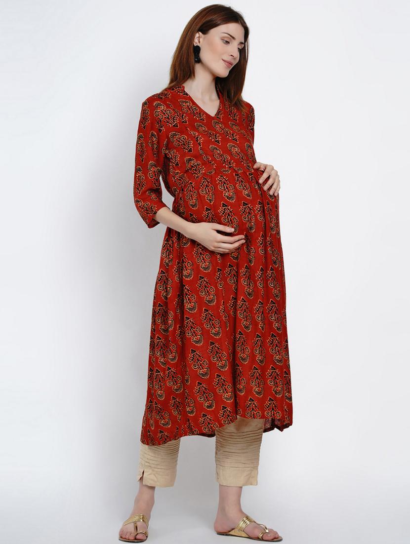 red printed maternity wear - 19409507 - Standard Image - 2