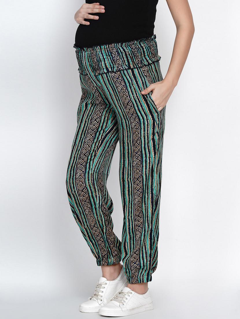 green striped rayon maternity jogger - 19409536 - Standard Image - 2