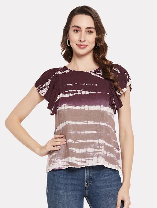 women's straight round neck top - 19409619 - Standard Image - 0