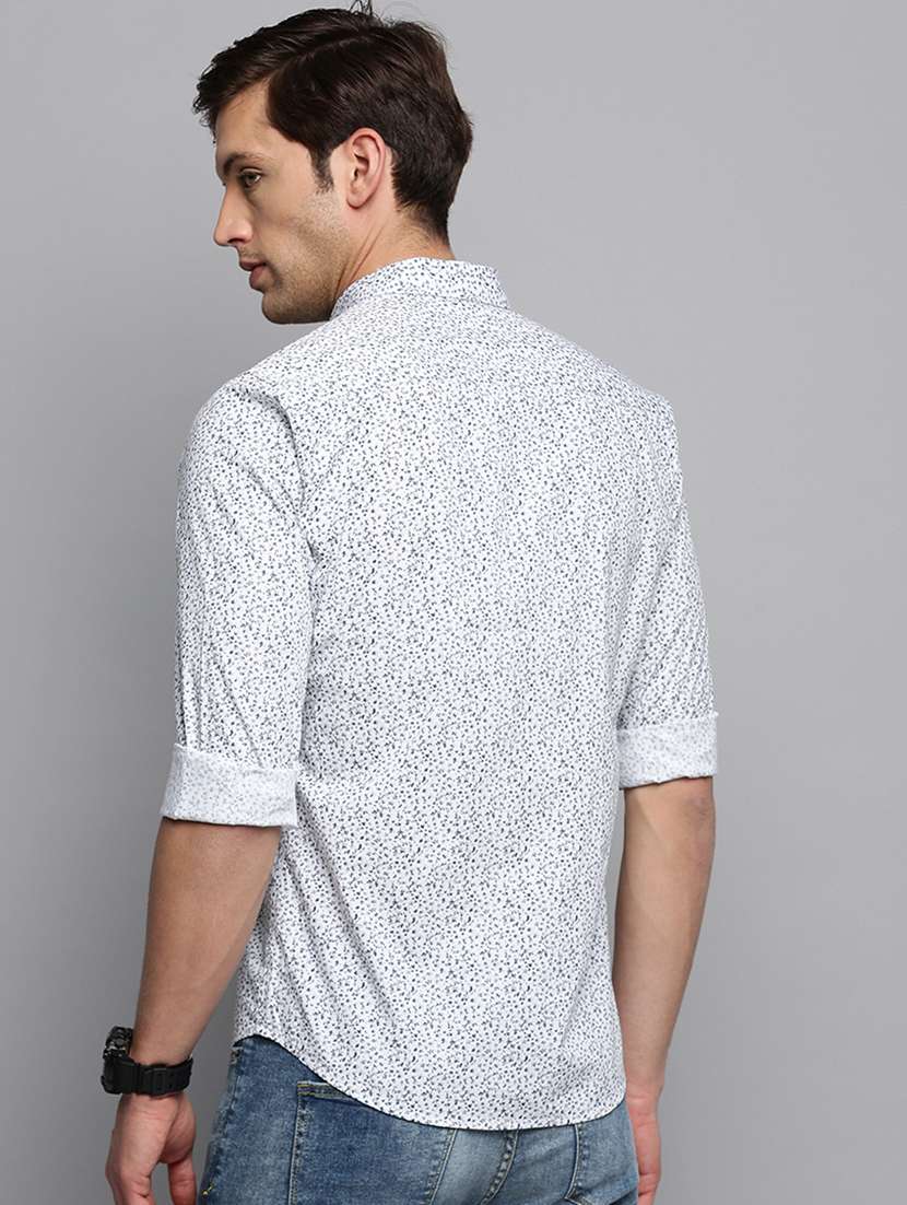 mens micro print casual shirt - 19409930 -  Standard Image - 2