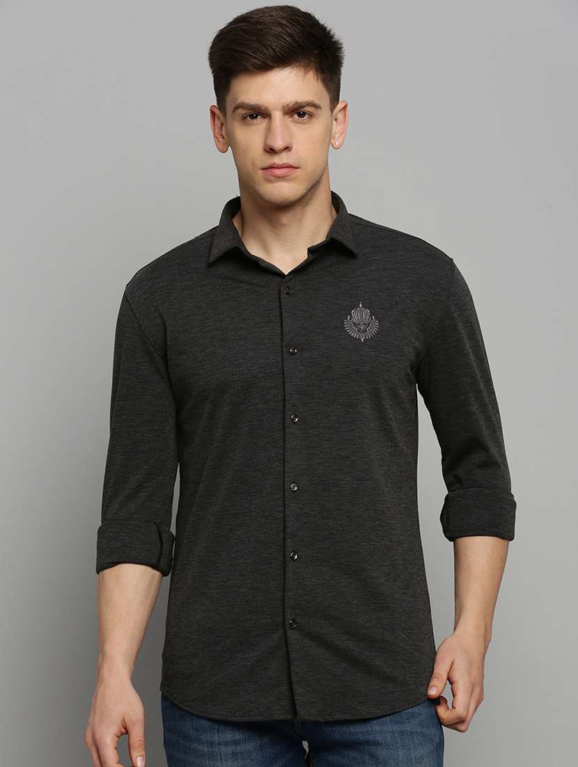 mens solid casual shirt