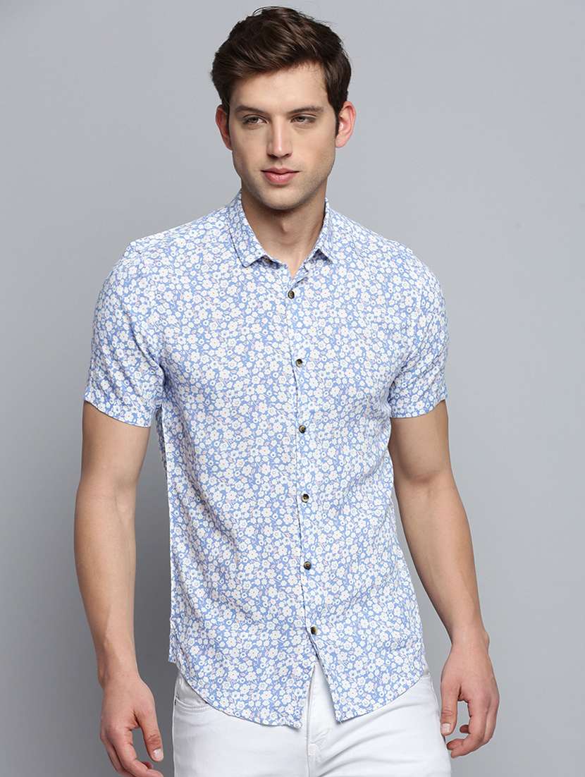 mens micro print casual shirt