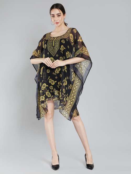 black printed dresses kaftan - 19411666 -  Standard Image - 0