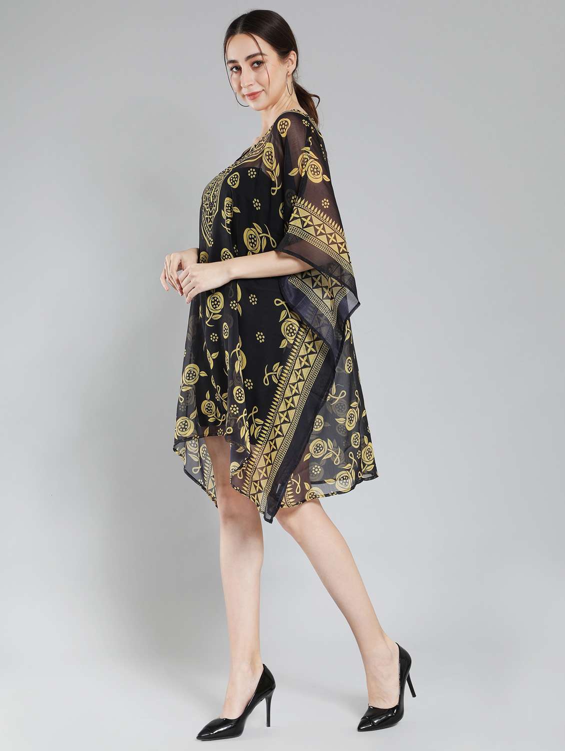 black printed dresses kaftan - 19411666 -  Standard Image - 2