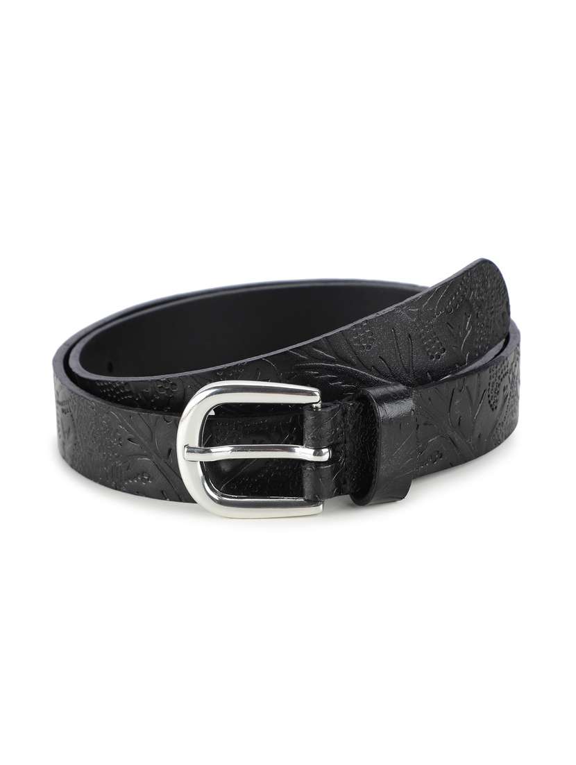 batik pattern embossed belt - 19412051 -  Zoom Image - 0