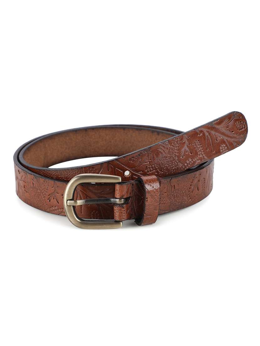 brown leatherette belt