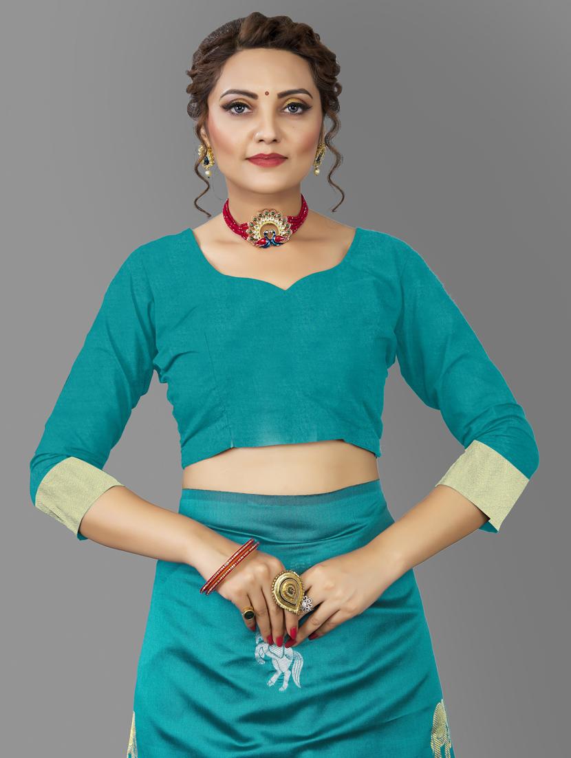 self design banarasi saree with blouse - 19413244 - Standard Image - 2
