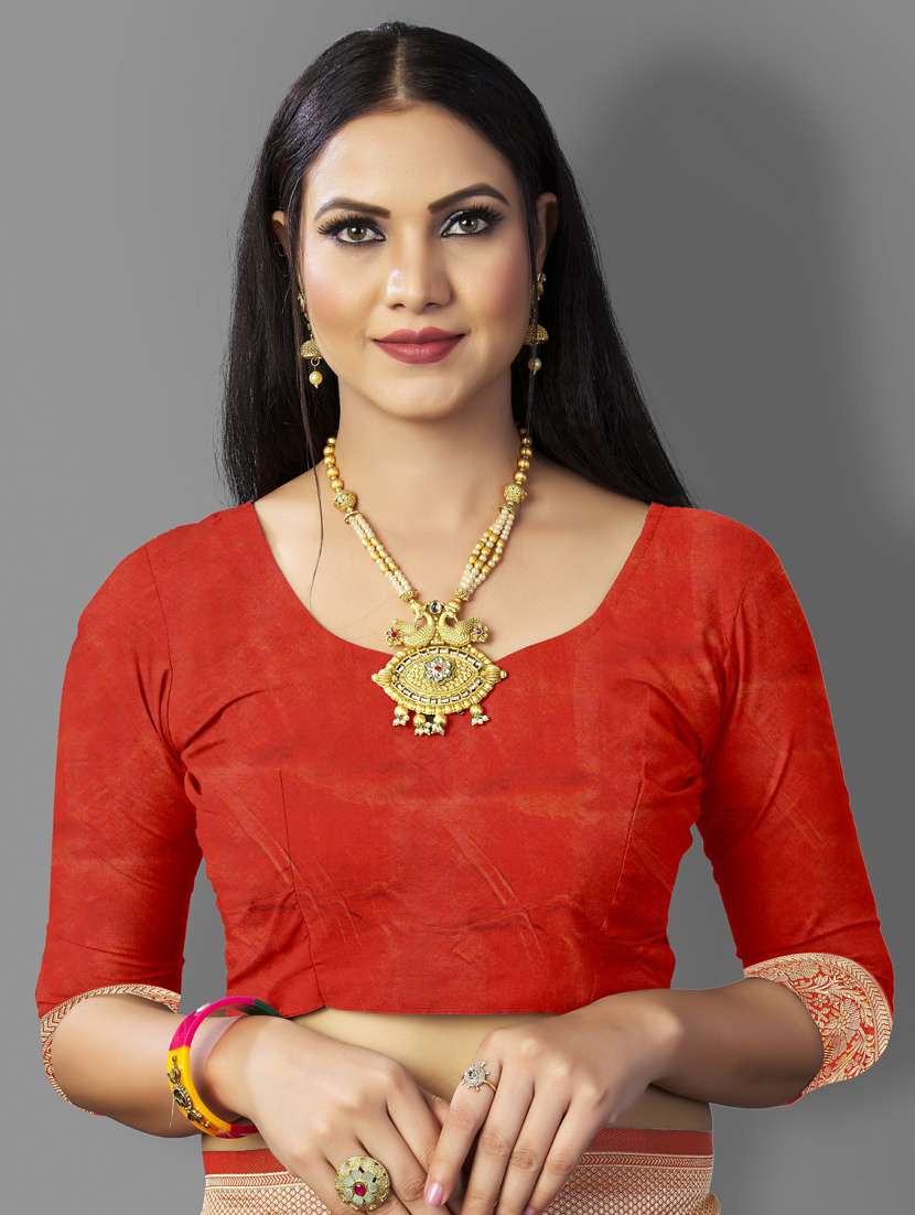 self design banarasi saree with blouse - 19413301 -  Standard Image - 2