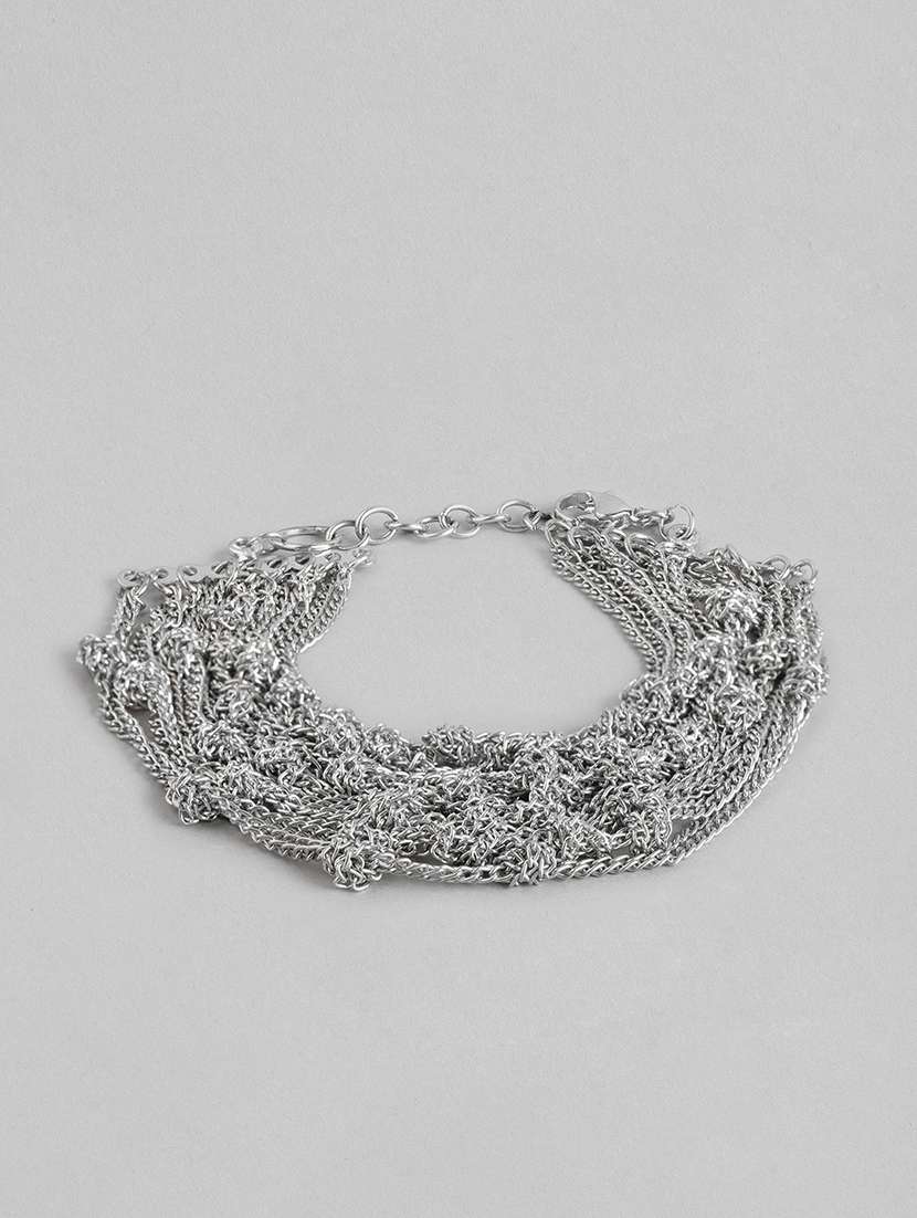 silver metal link bracelet - 19413415 - Zoom Image - 0