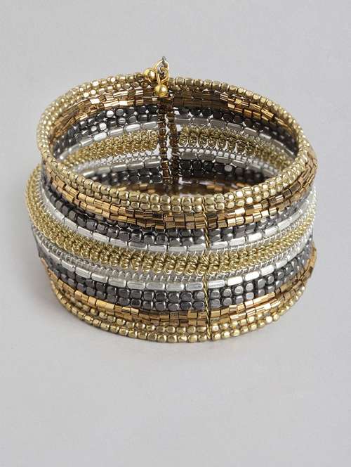 women gold-plated & silver-toned cuff bracelet - 19413452 -  Standard Image - 0
