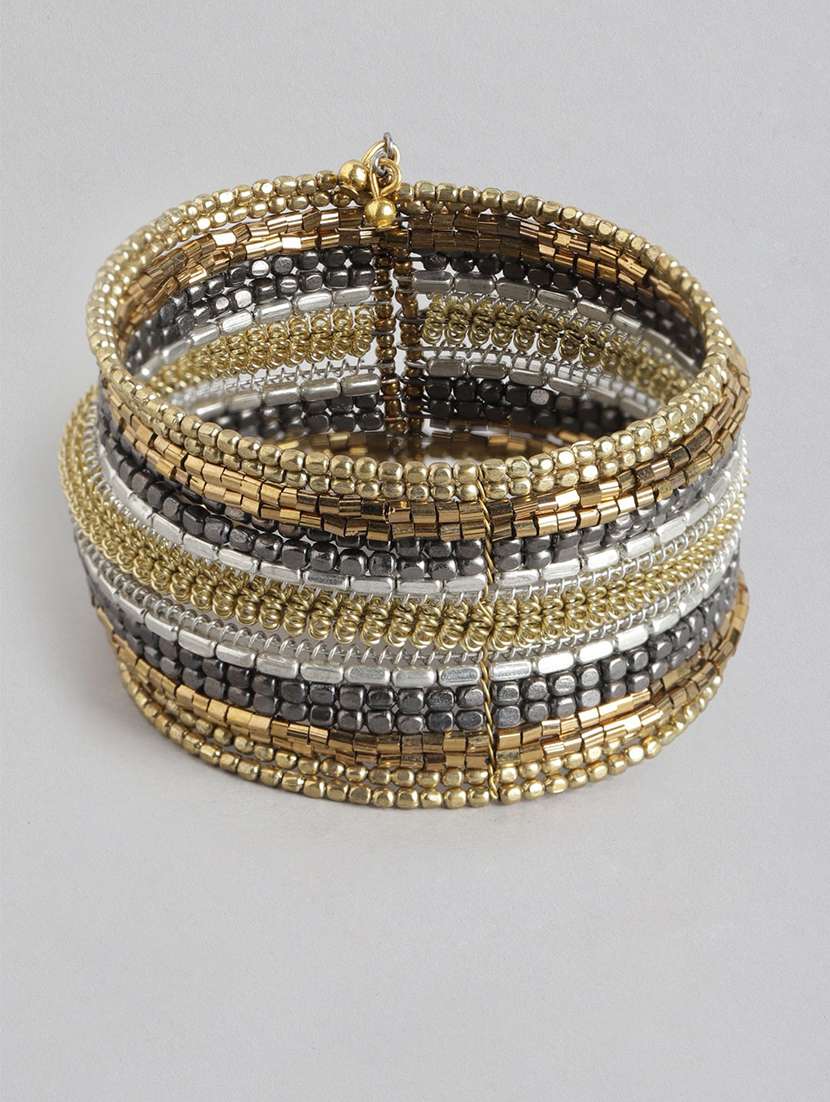 women gold-plated & silver-toned cuff bracelet - 19413452 -  Zoom Image - 0