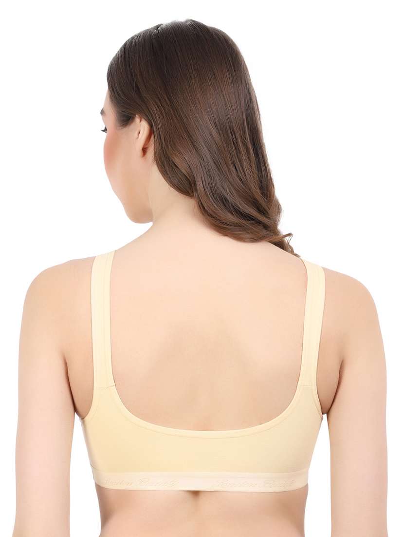 beige cotton sports bra - 19413469 - Standard Image - 2