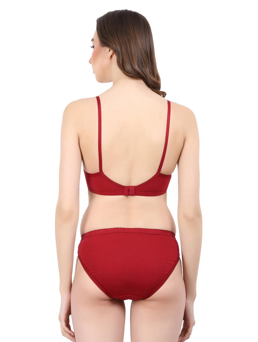 solid cotton bras and panty set - 19413508 - Standard Image - 2