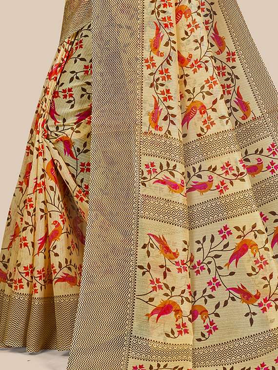 women's floral yellow colored saree - 19413522 -  Standard Image - 2