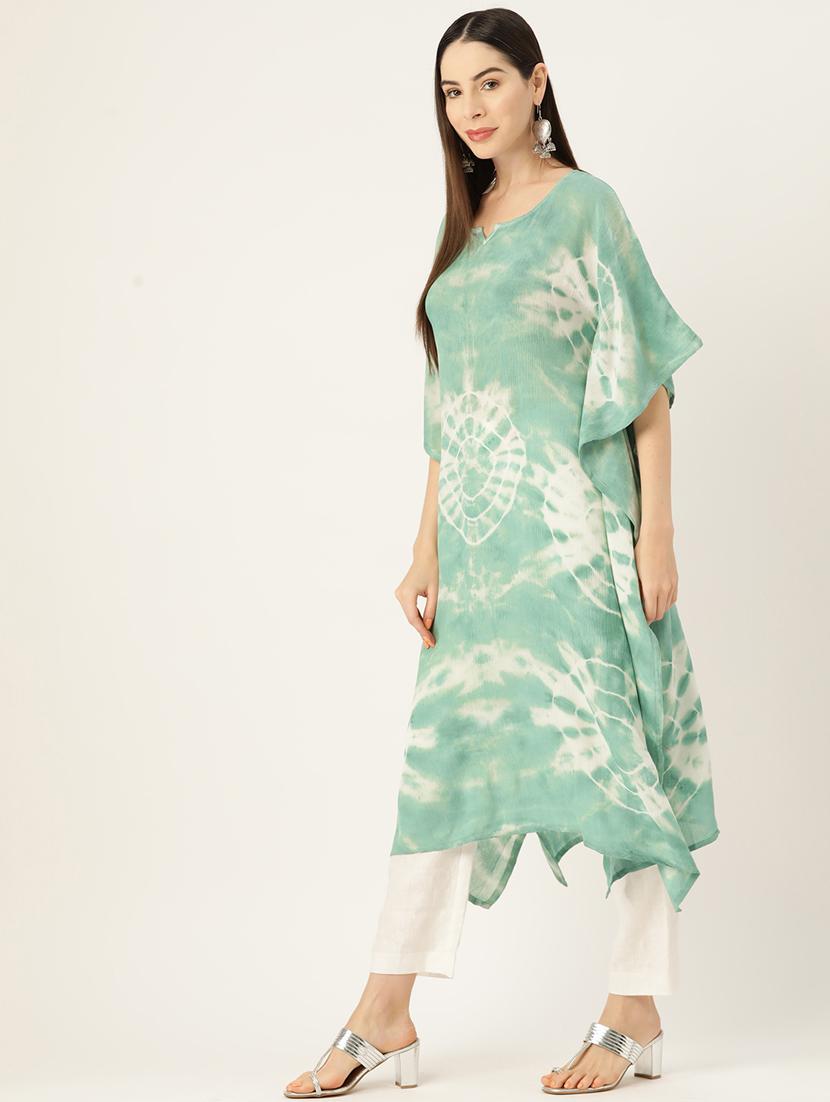 tie and dye notch neck kaftan - 19414228 - Standard Image - 2