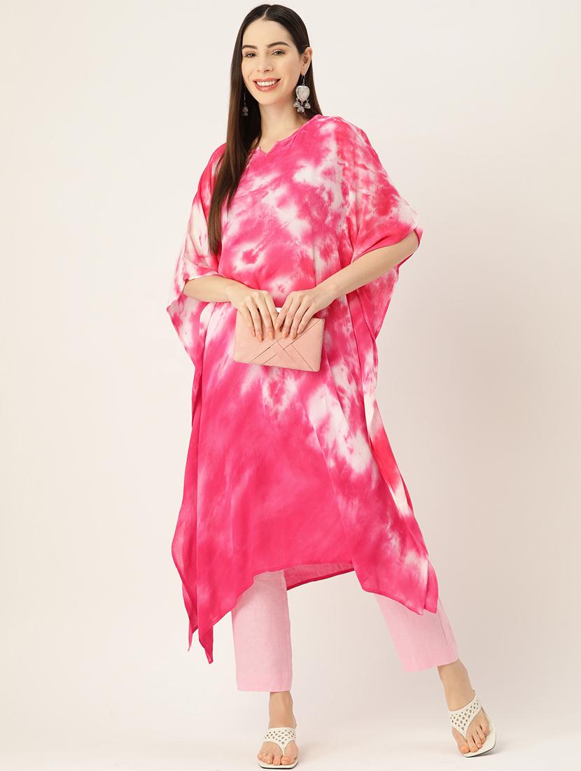 tie and dye notch neck kaftan - 19414229 - Zoom Image - 0