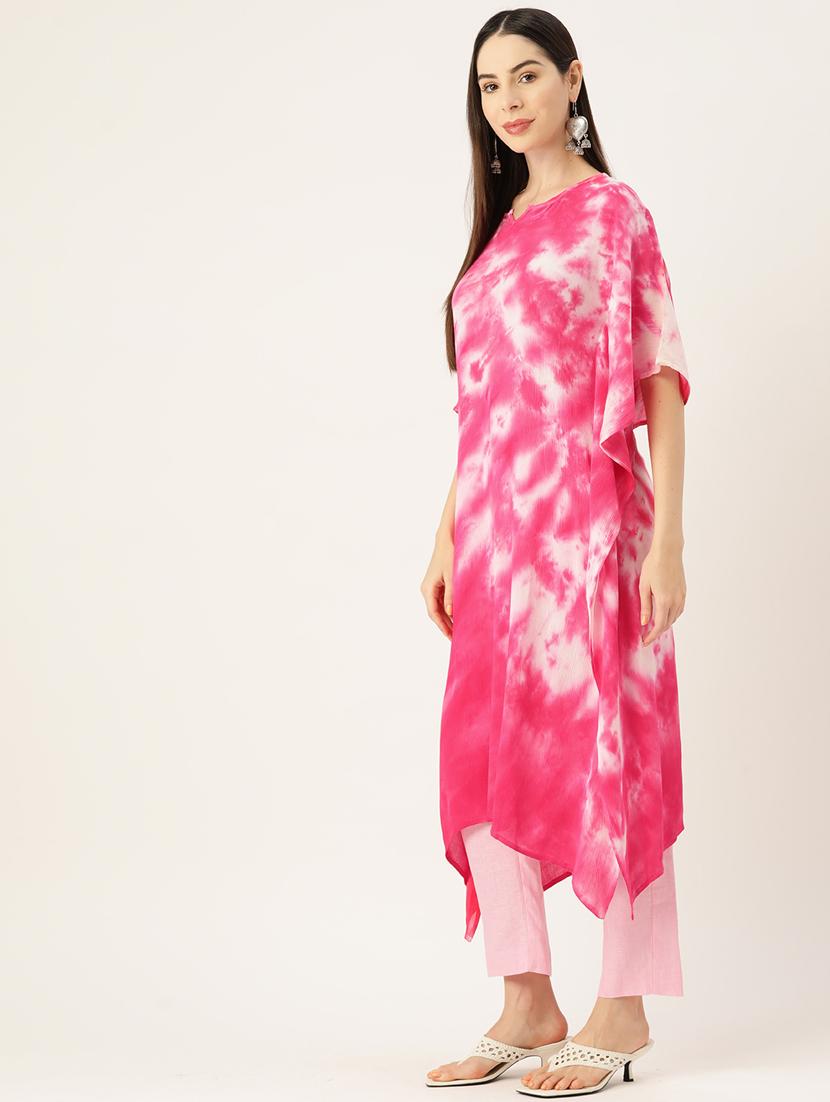 tie and dye notch neck kaftan - 19414229 - Standard Image - 2