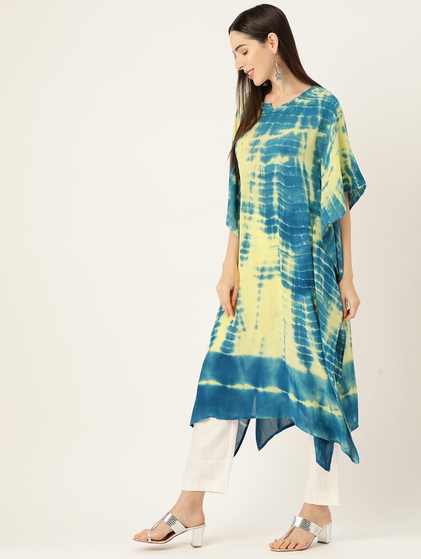 tie and dye notch neck kaftan - 19414230 - Standard Image - 2