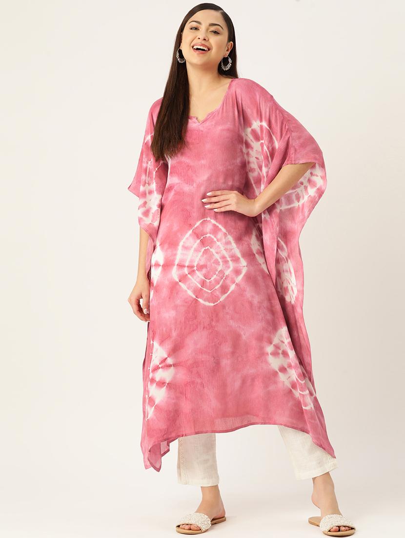 tie and dye notch neck kaftan - 19414232 - Zoom Image - 0