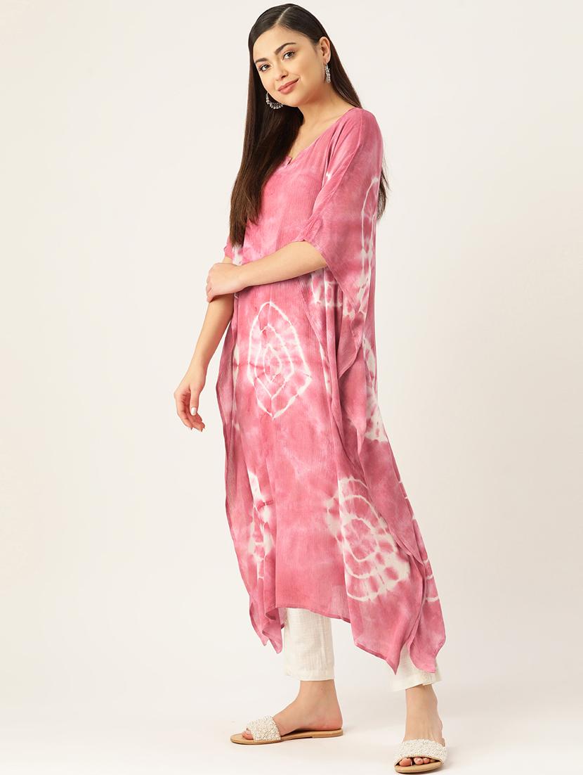 tie and dye notch neck kaftan - 19414232 - Standard Image - 2