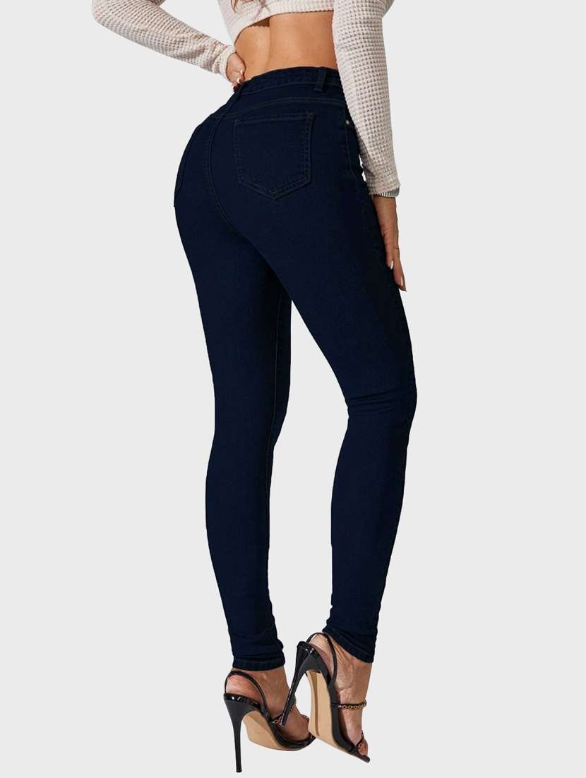 women's plain skinny fit jeans - 19414504 -  Standard Image - 2