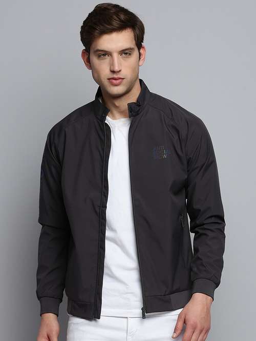 solids nylon casual jacket - 19415017 - Standard Image - 0