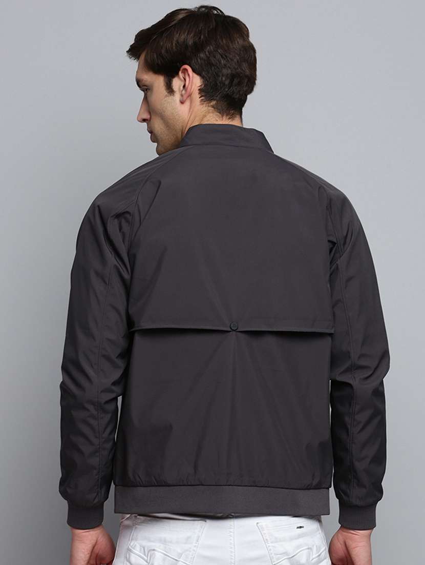 solids nylon casual jacket - 19415017 - Standard Image - 2