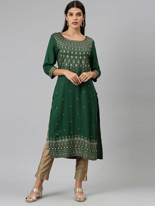 women's straight kurta - 19415342 - Standard Image - 0