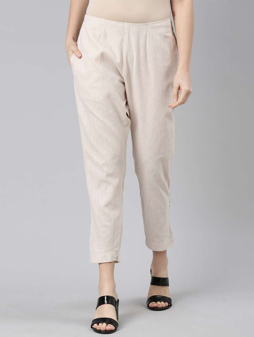 solids cotton tapered pant