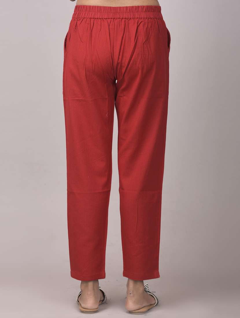 solid cotton blend flat front trousers  - 19415858 -  Standard Image - 2