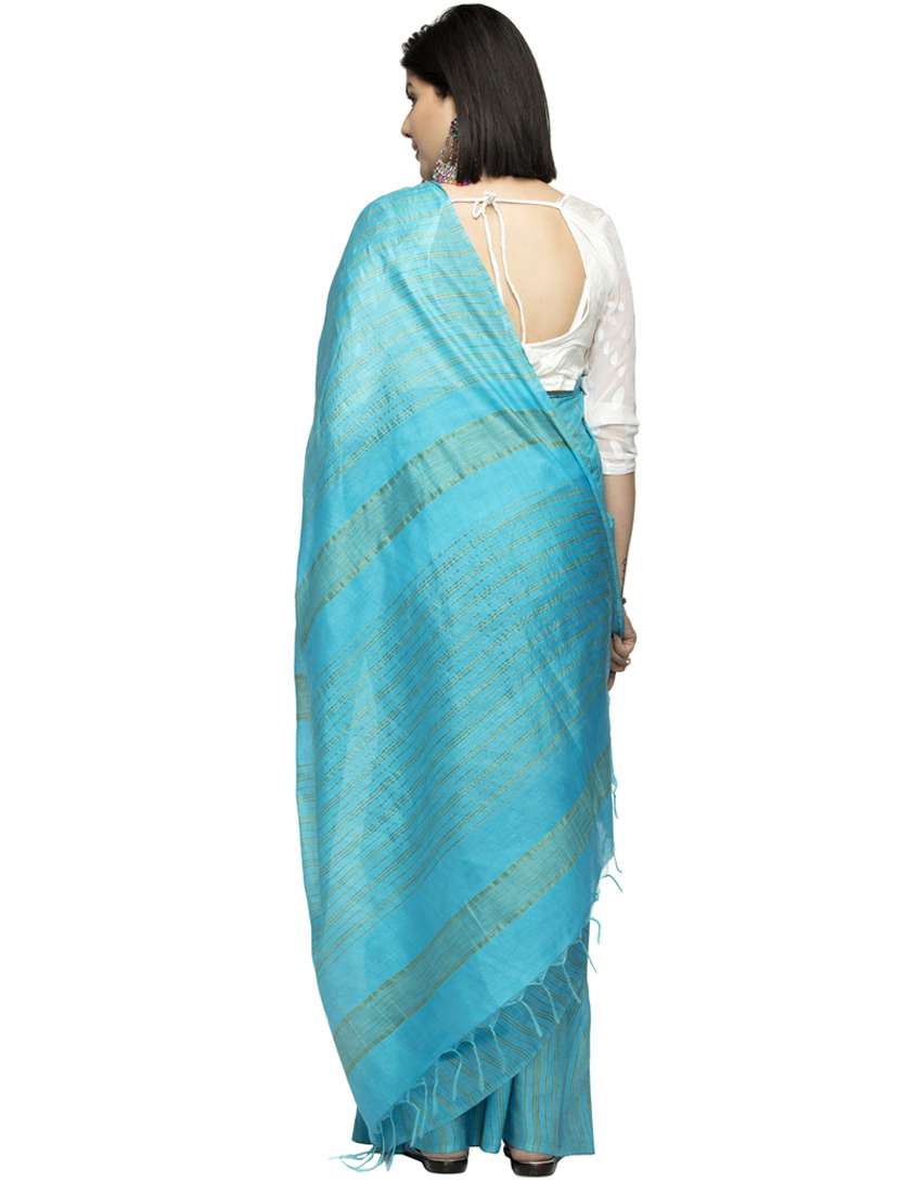 stripes bhagalpuri saree with blouse - 19416726 - Standard Image - 2