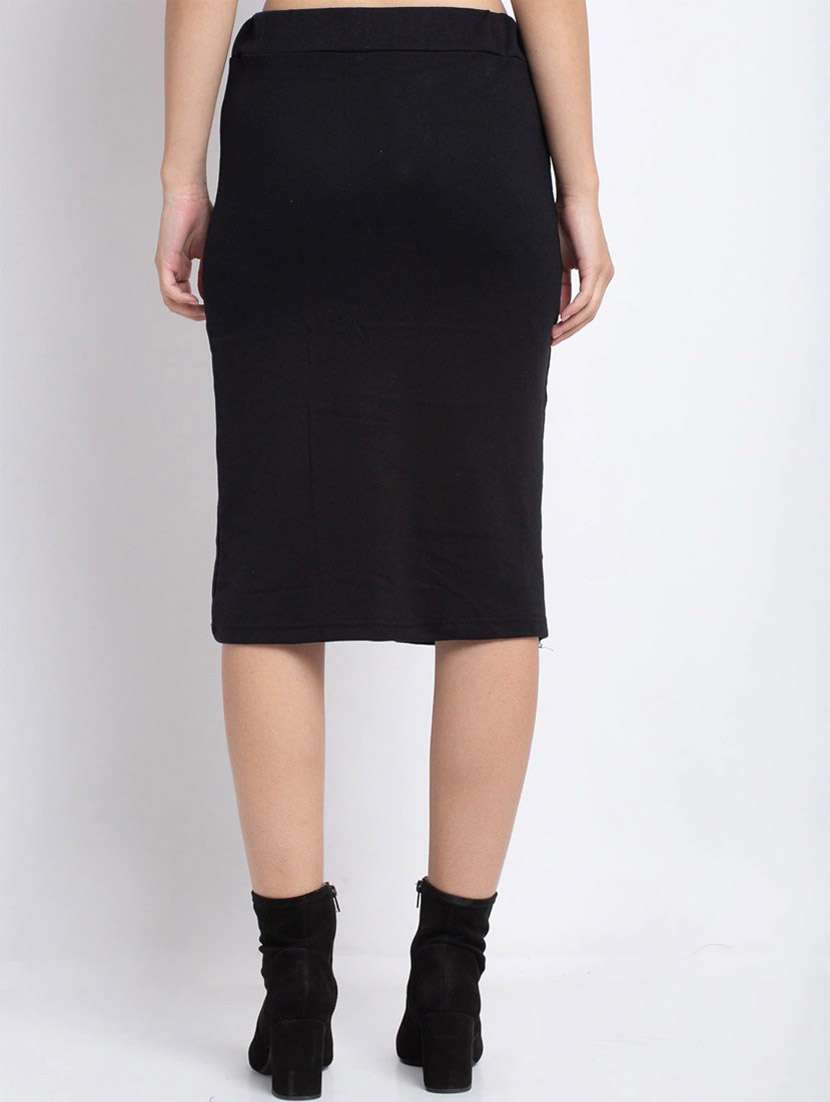 black solid a-line skirt - 19417210 - Standard Image - 2