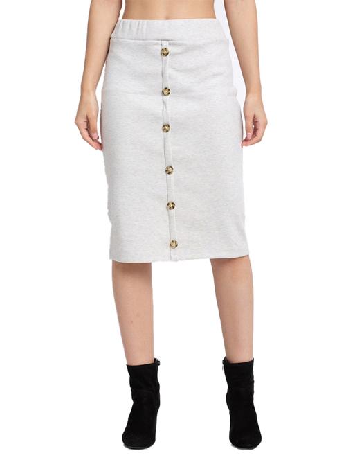 grey solid a-line skirt - 19417211 - Standard Image - 0