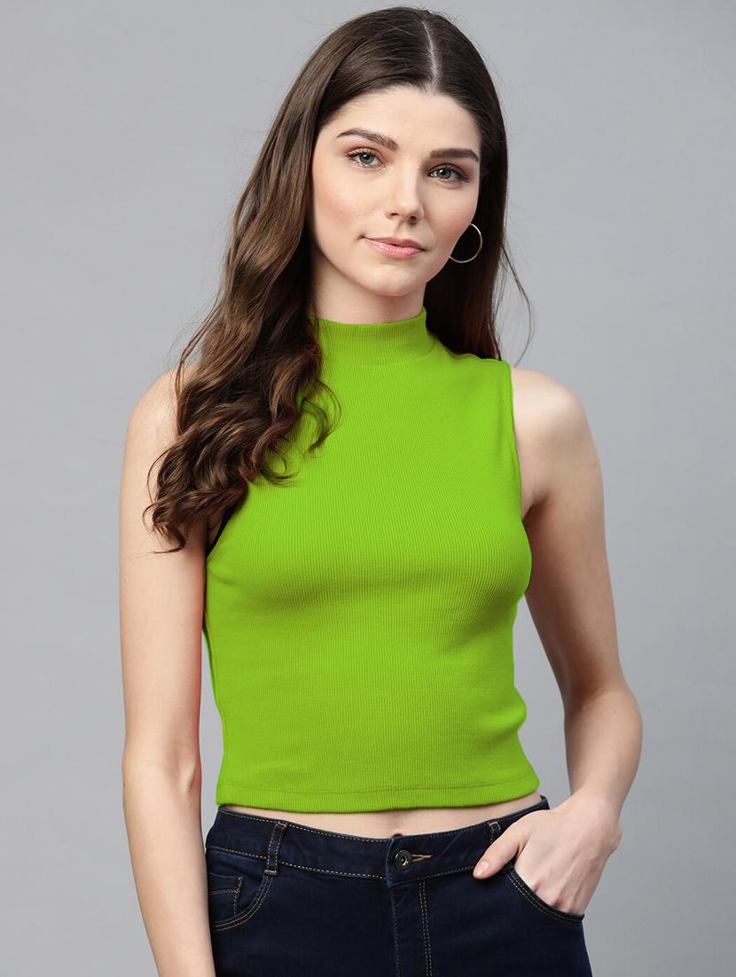 women's crop high neck top - 19417318 - Zoom Image - 0