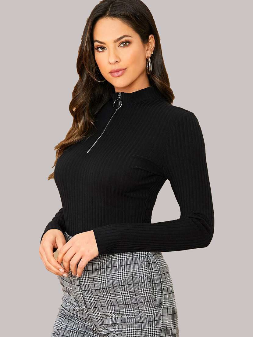 women's straight high neck top - 19417342 - Zoom Image - 0