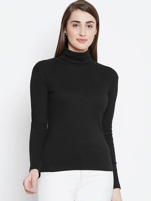 women's straight high neck top - 19417386 - Standard Image - 0