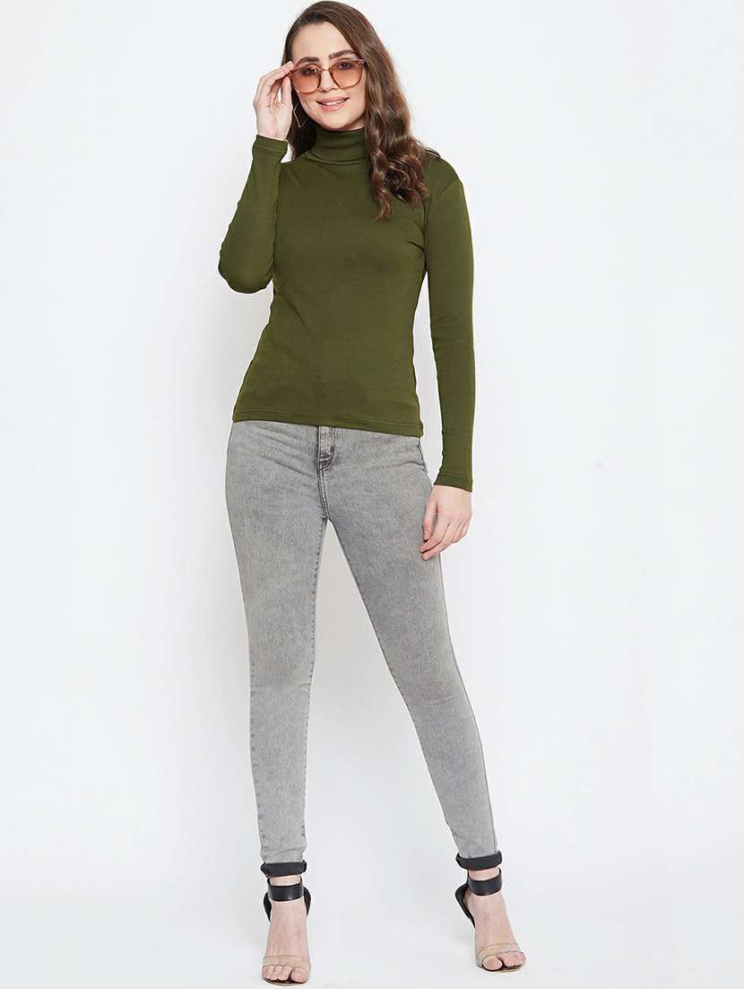 women's straight high neck top - 19417402 -  Standard Image - 2