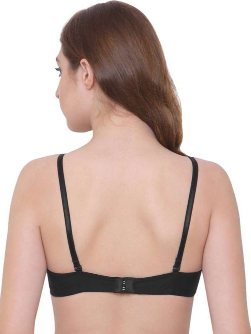 Black Cotton Blend Tshirt Bra - 19419583 -  Standard Image - 2