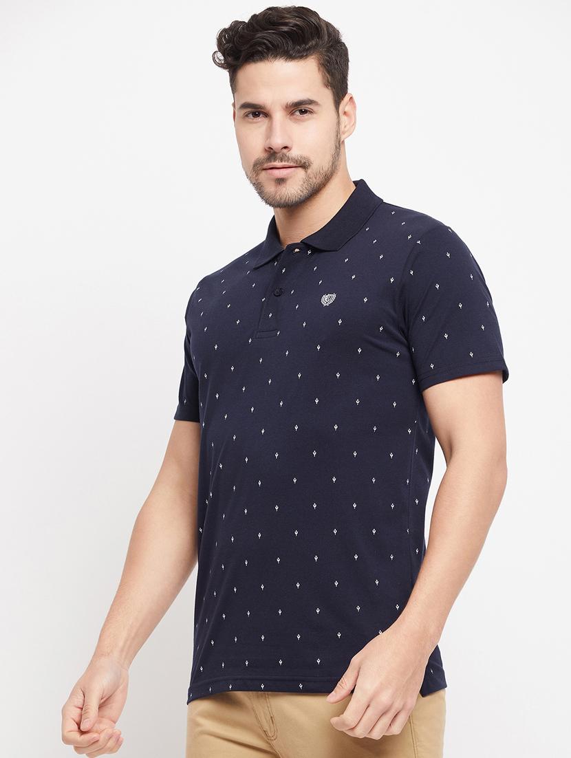 printed cotton blend polo t-shirt - 19420236 - Standard Image - 2