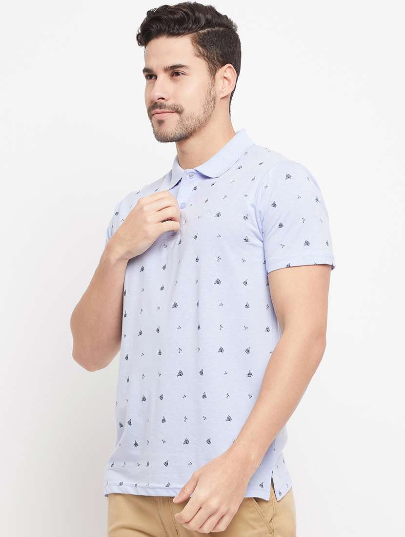 printed cotton blend polo t-shirt  - 19420237 -  Standard Image - 2